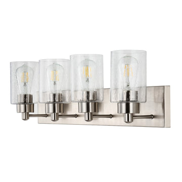 Irving Seeded Glass/Iron Modern Contemporary LED Vanity Light - JONATHAN Y